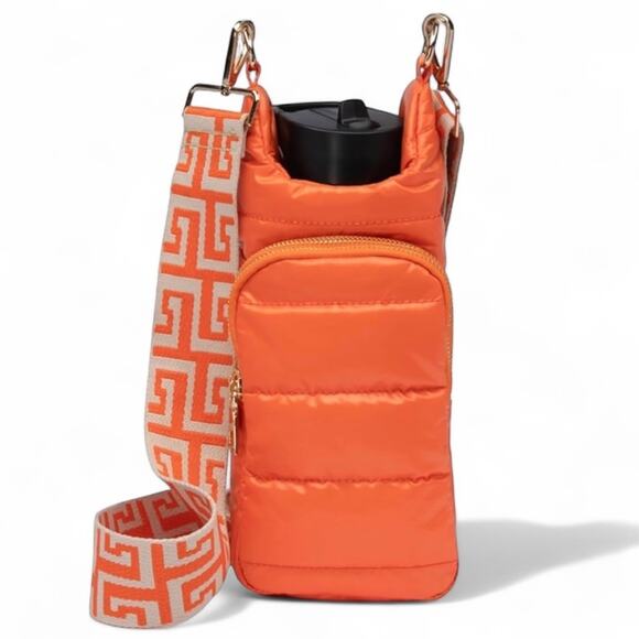 NWT WanderFull HydroBag Puffer Crossbody Water Bottle Bag Clementine Orange NEW - Picture 1 of 14
